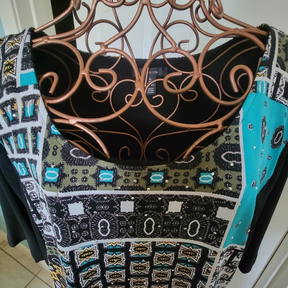 Style & Co. Multicolored Multiprint Mini Dress Women's Size XL - Picture 5 of 12